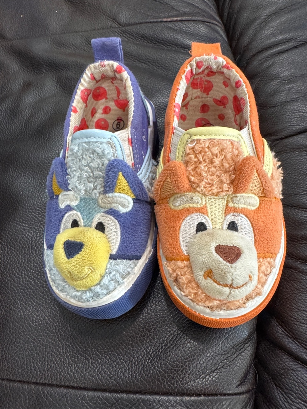 Bluey Kids Plush Animal Slip-On Sneakers - Blue & Orange